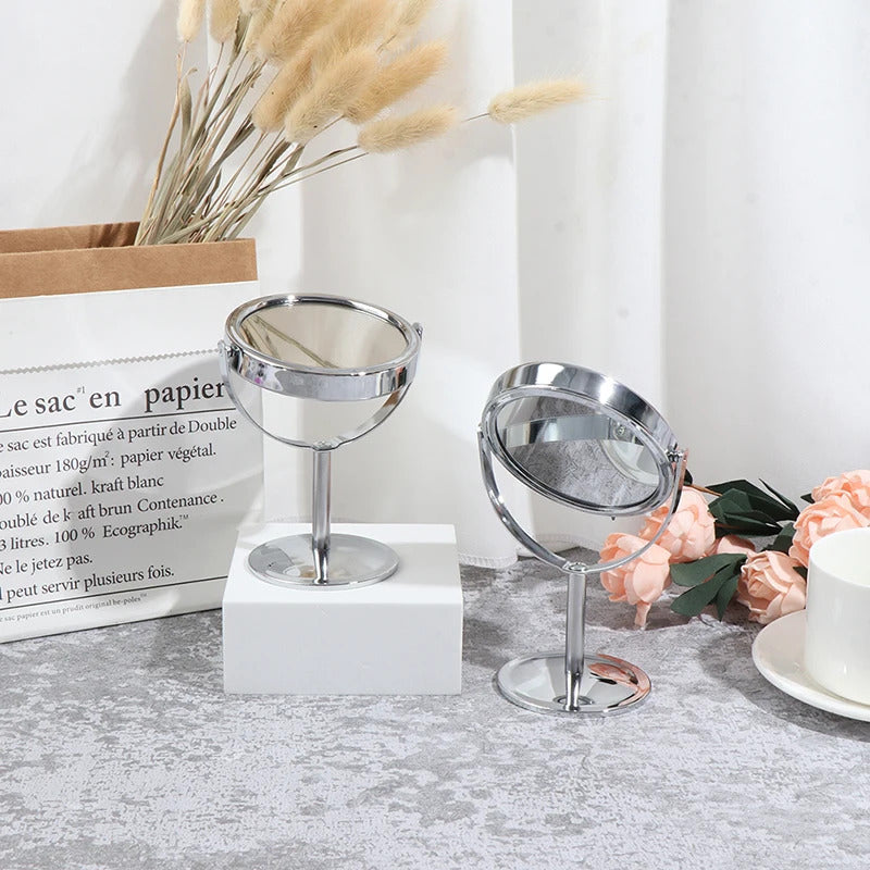 CX309  Makeup Compact Mirror Magnification Tabletop Vanity Table Round Mirror Double Sided Makeup Tool Makeup Mirror