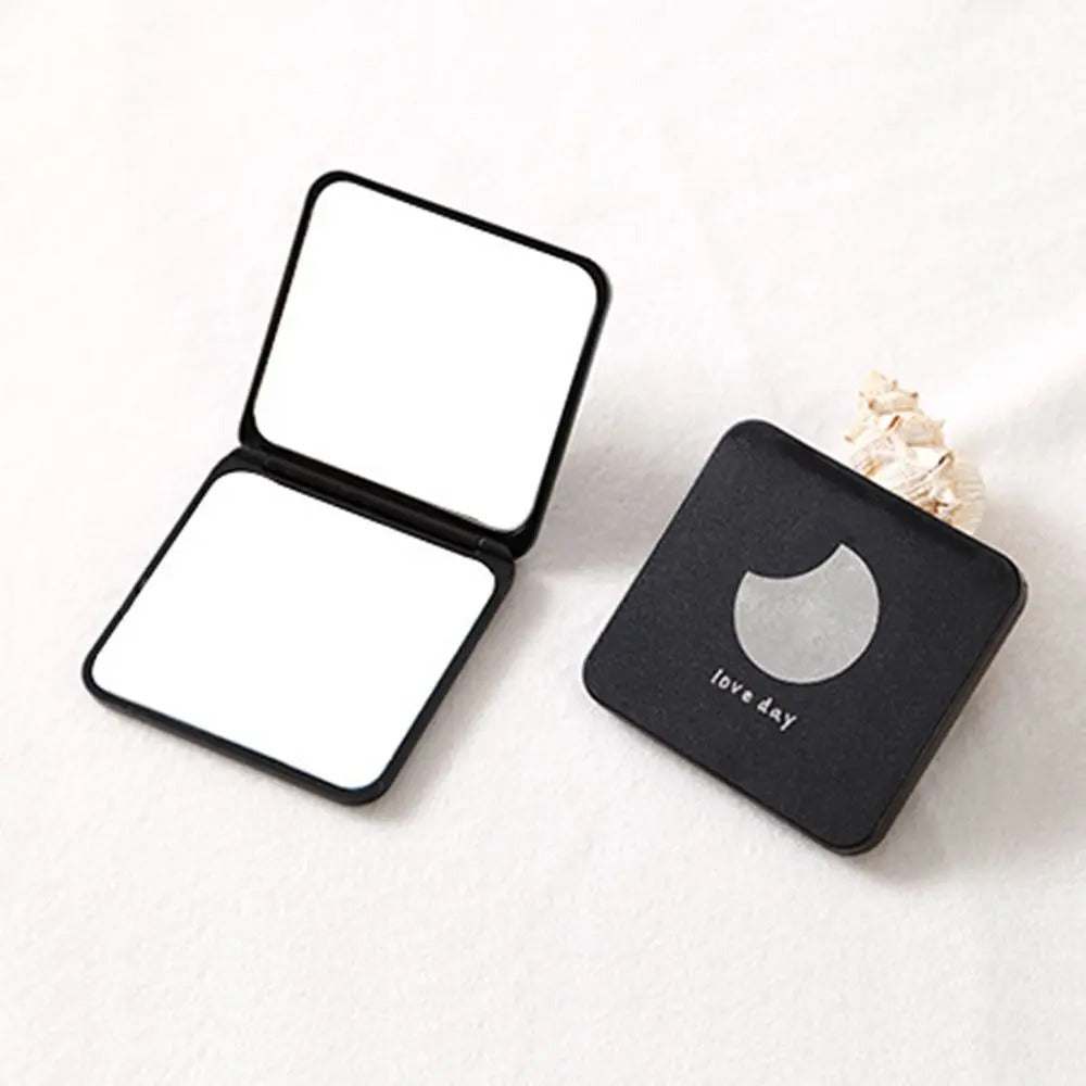 TSHOU644 Square Makeup Mirror Portable Double-sided Cosmetic Mirror Folding Pocket Compact Mirror Travel Accessories Christmas