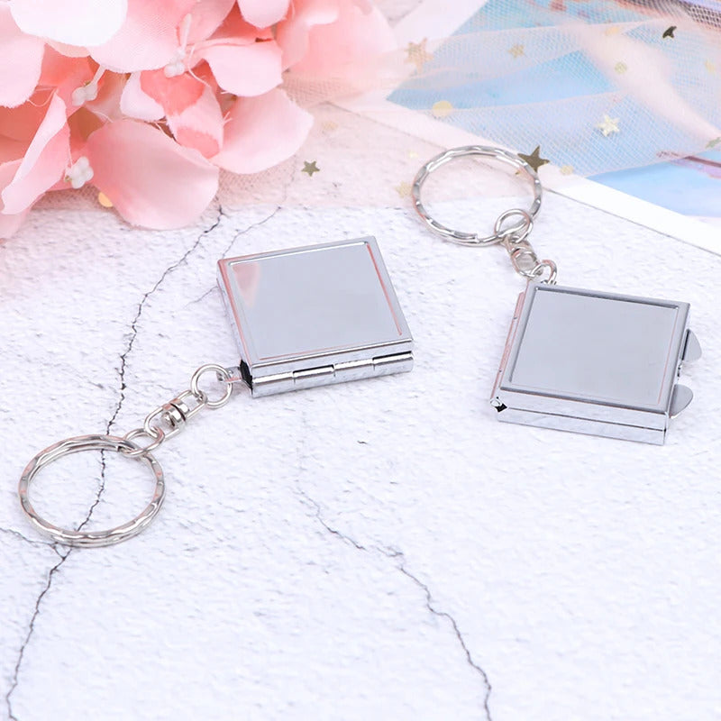CX39 Makeup Cosmetic Folding Portable Compact Pocket Makeup Mirror Lady Mini Personalised Key Ring Keychain