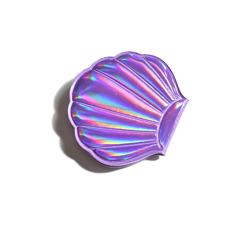 TSHOU1169 New Magnifying Shell Shape Makeup Mirror Portable Makeup Vanity Foldable Laser Pocket Mirror Cosmetic Hand Mirror