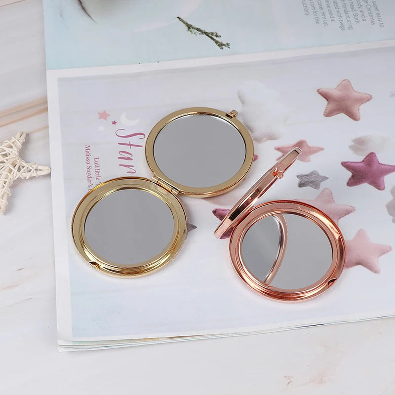 L132  1PC Fashion Women Ladies Make Up Mirror Cosmetic Folding Portable Compact Pocket With Makeup Tool 3 Colors