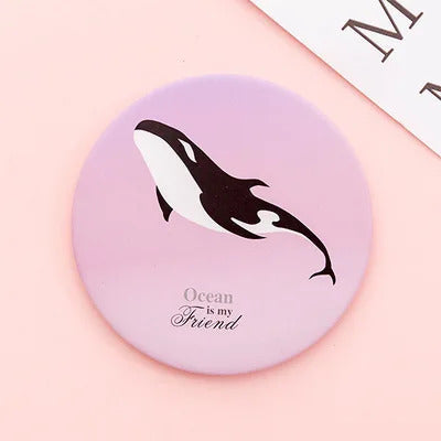 CX354 Makeup Mirror Portable Hand Mini Make Up Mirror Travel Round Pocket Cosmetic Mirror Portable Beauty Makeup Tools