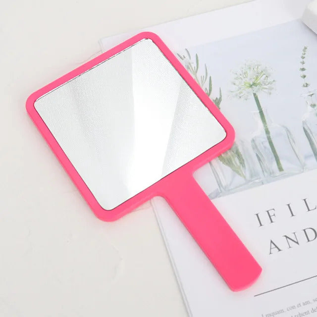 FEN79 Handle Mirror Square Makeup Mirror Handheld Vanity Mirror Hand Mirror Salon Makeup Vanity Cosmetic Compact Mirror for