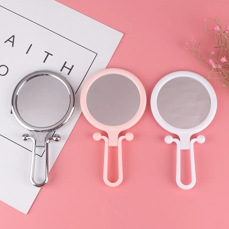 SET18  Travel 15/10X Magnifying Handheld Vanity Mirror Folding Hand Held Mirror-Double Sided Folding Adjustable Pedestal Makeup