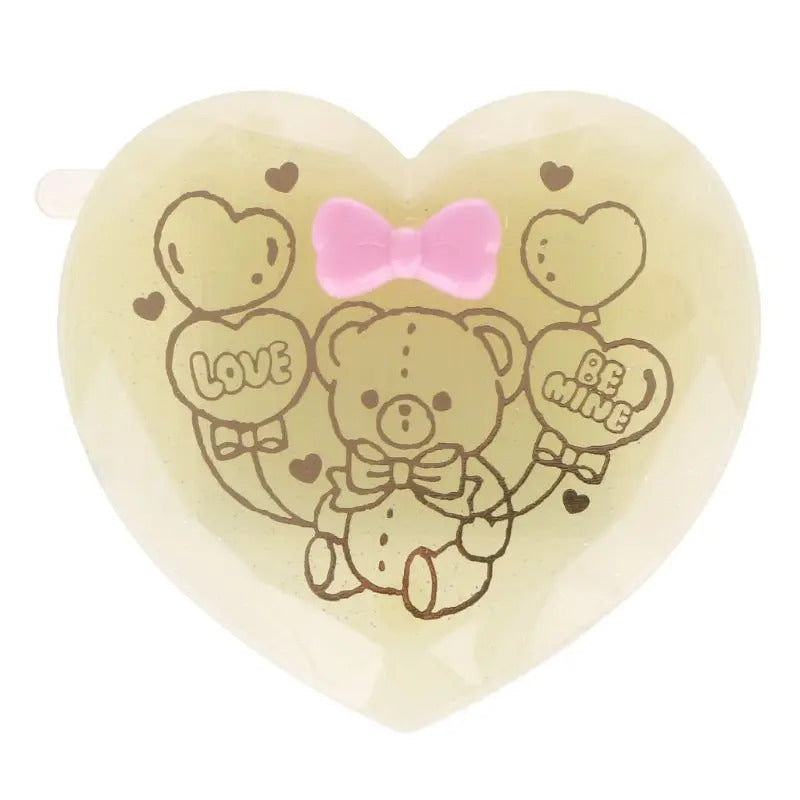 CX363  Folding Hair Brush With Mirror Compact Pocket Size Travel Comb Heart Shaped Gift