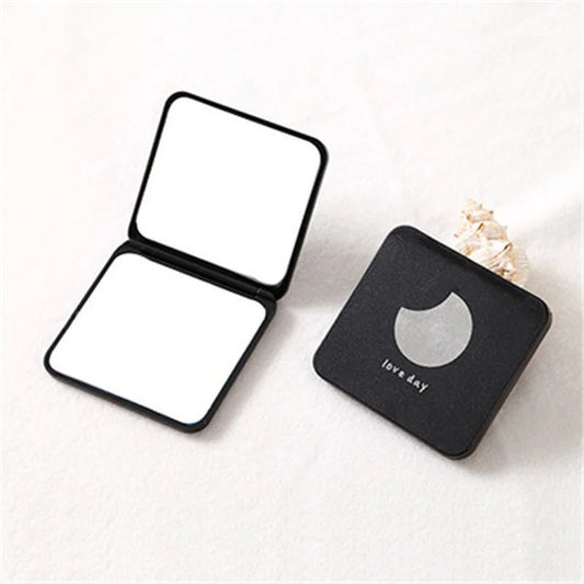 TSHOU1064  Mini Square Makeup Mirror Portable Hand Mirror Double-sided Makeup Vanity Mirror Foldable Compact Mirror Pocket Cosmetic