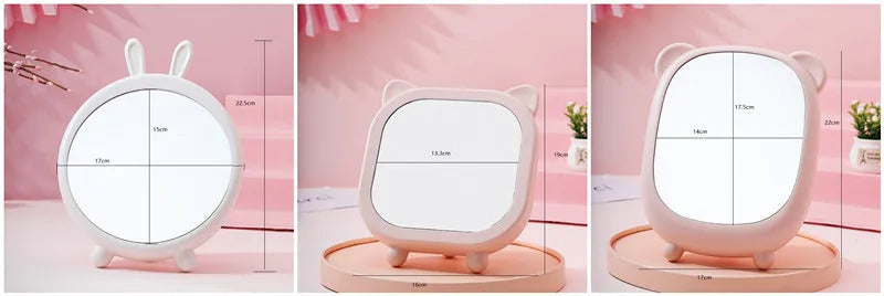 L226 Cute Round Mirror Table Makeup Mirror Hanging Dressing Decorative Mirrors Home Decor Bathroom Supplies Table Mirror Folding
