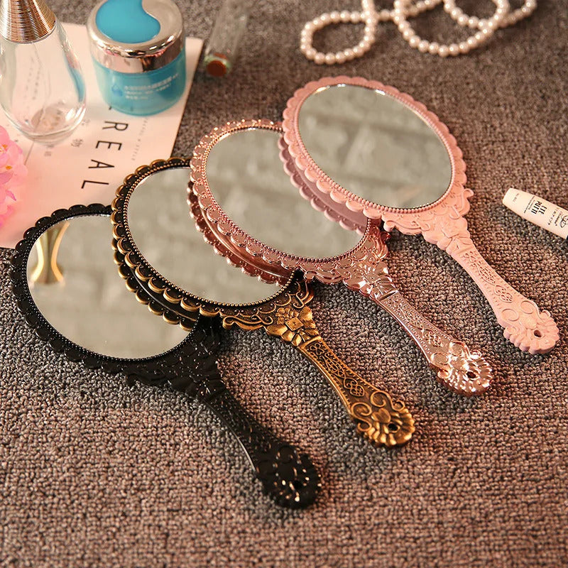 DSHOU178 Hand Mirrors Makeup European Rectangle Hand Hold Cosmetic Mirror with Handle Makeup Mirror