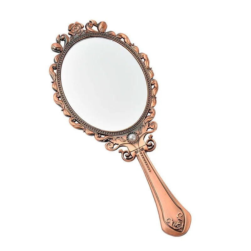 CX176 Foldable Desktop Princess Mirror Chinese Tang Dynasty Character Comb Suit Retro Portable Makeup Mirror Handle Mirror