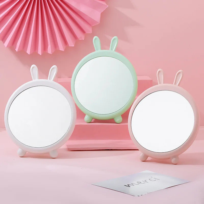 L226 Cute Round Mirror Table Makeup Mirror Hanging Dressing Decorative Mirrors Home Decor Bathroom Supplies Table Mirror Folding