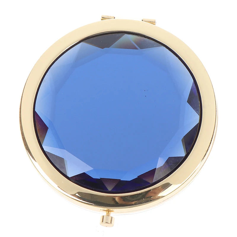 CX386 Luxury Crystal Makeup Mirror Portable Round Folded Compact Mirrors Gold Silver Pocket Mirror Making Up for Personalized