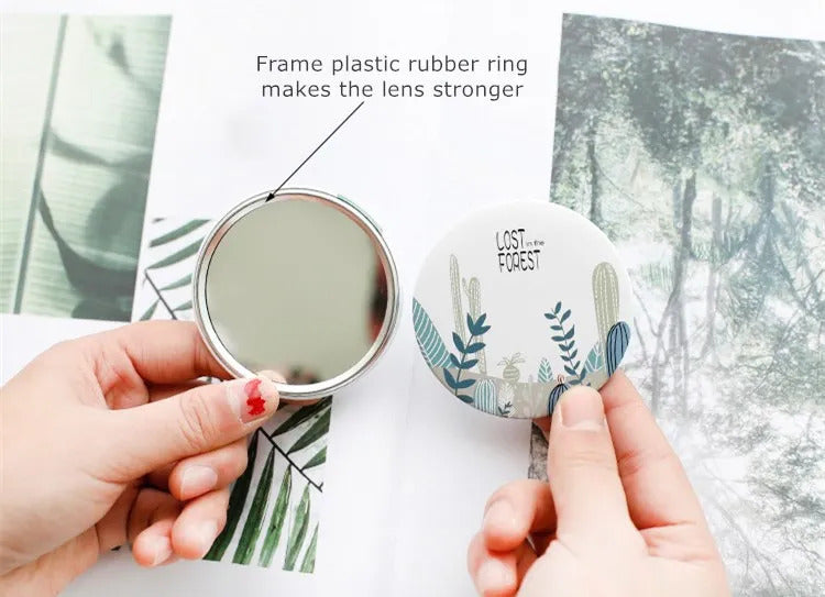 CX354 Makeup Mirror Portable Hand Mini Make Up Mirror Travel Round Pocket Cosmetic Mirror Portable Beauty Makeup Tools