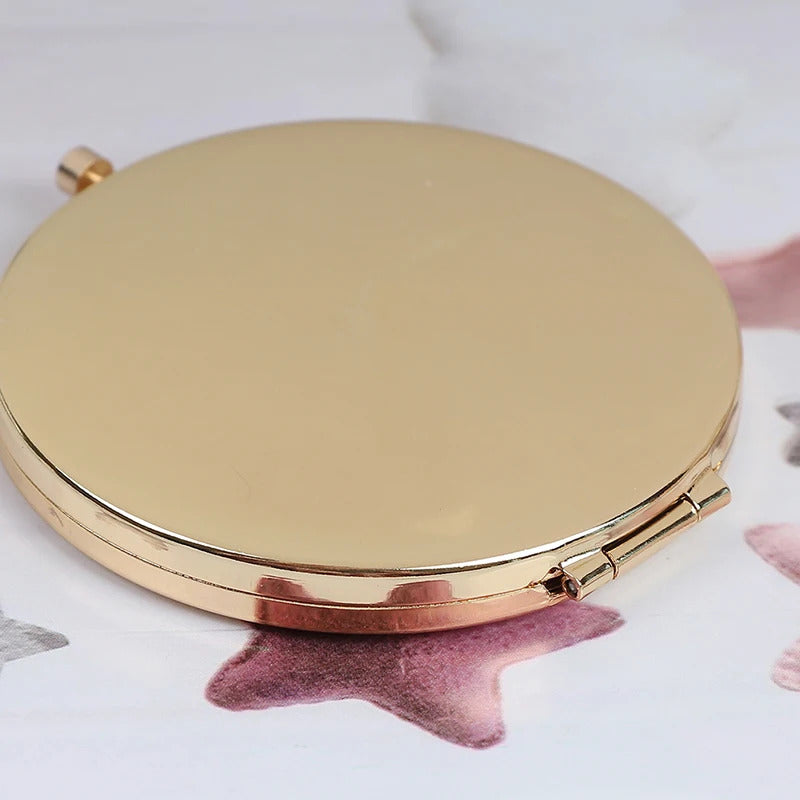 L677 Portable Folding Mirror Compact Stainless Steel Metal Makeup Cosmetic Pocket Mirror Beauty Accessories