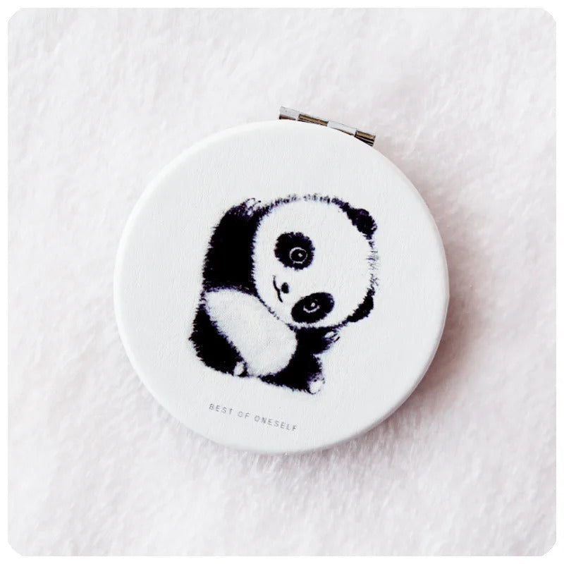 CX33 Cute Mini Makeup Mirror Dual Sides Foldable Compact Mirrors Pocket Cosmetic Mirror Suitable for Travel Ladies Girls Make
