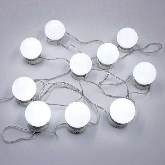 CX237 Adjustable Brightness lights Makeup Mirror Vanity LED Light 10 Bulbs Kit USB Charging Port Cosmetic Lighted Mirrors