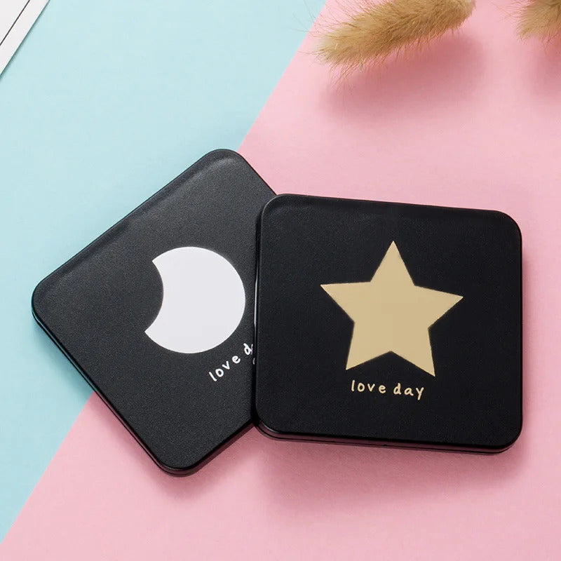 TSHOU590 Double-sided Mirror Foldable Makeup Mirrors Lady Cosmetic Hand Folding Portable Compact Pocket