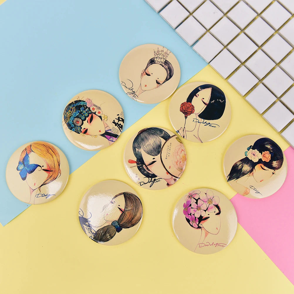 CX385 Mirrors Espelho De Maquiagem Espejos De Bolsillo Cute Girl Mini Pocket Makeup Mirror Cosmetic Compact  Random Color
