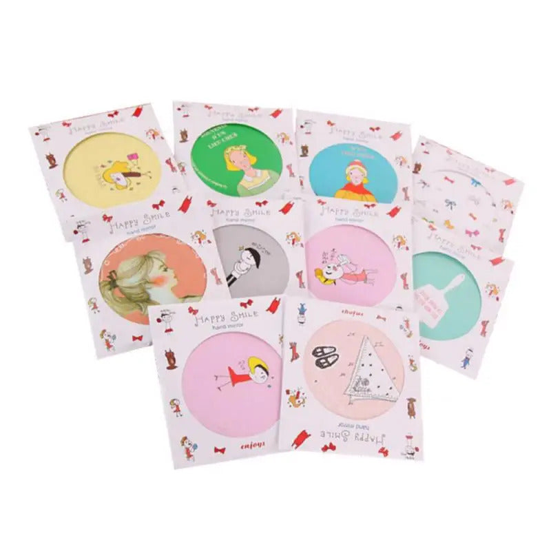 TSHOU841 Cartoon Anti-fall Portable Small Mirror Cute Girls Makeup Mirror Pocket Mirror For Beauty Tools Mini Mirror Cosmetics