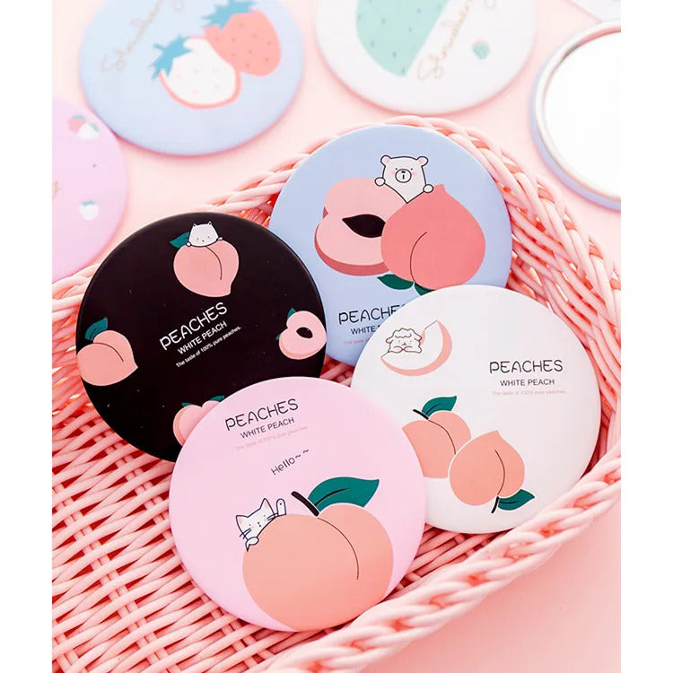 TSHOU919 Multi Styles Round Makeup Mirror Cartoon Pattern Portable Compact Pocket Women Girl Cosmetic Small Compact Mirrors