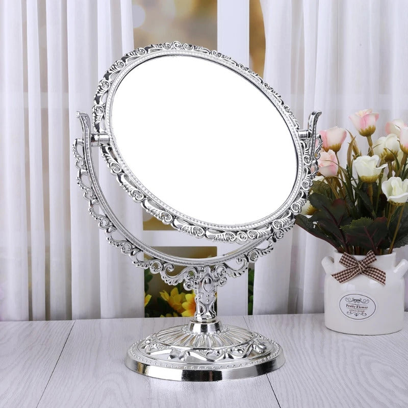 CX204 Sides Makeup Mirror Stand Table Cosmetic Mirror Plastic Dresser Mirrors Tools