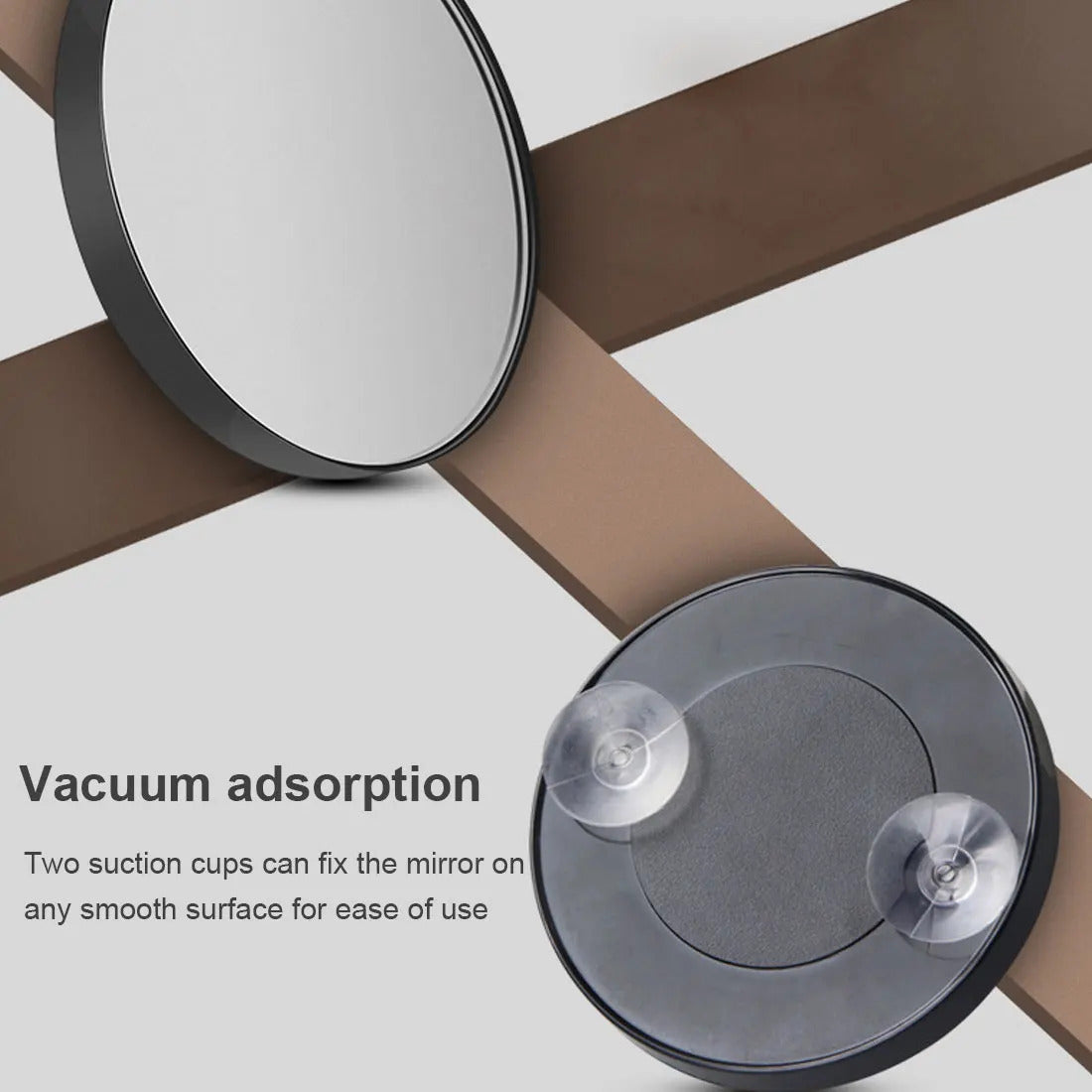 cx161 Portable Vanity Mini Pocket Round Makeup Magnifying Mirror With Two Suction Cups Compact Cosmetic Mirror Tool 5X 10X
