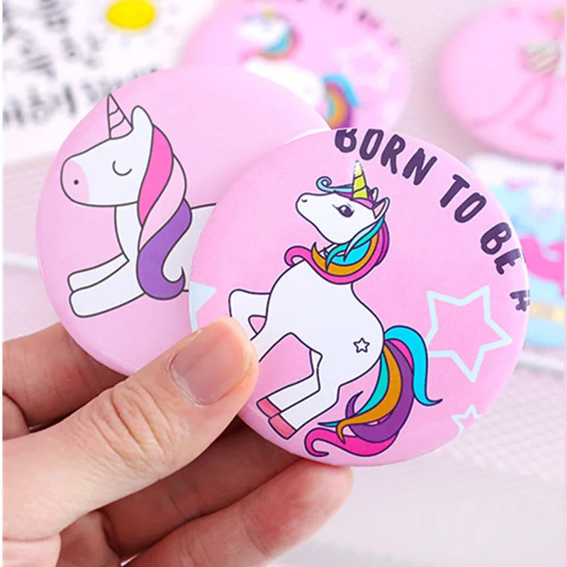 L649 Unicorn Make Up Mirror Element Mini Cosmetic Mirror Round Women Round Mini Pocket Mirrors