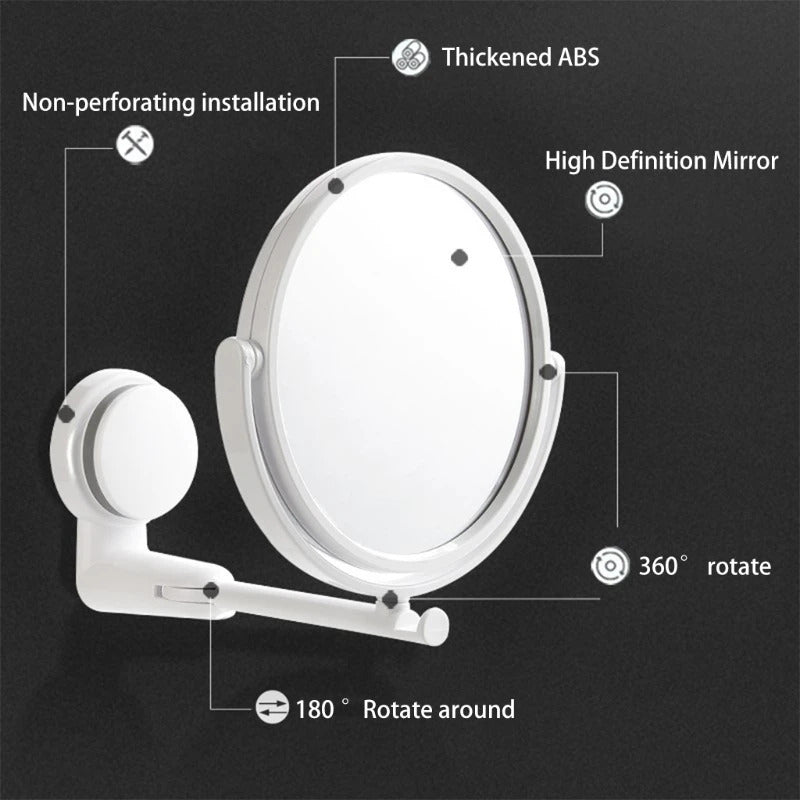 CX209 Makeup Mirror Bathroom  Folding Mirror Hotel Wall-mounted single/ Double-sided R