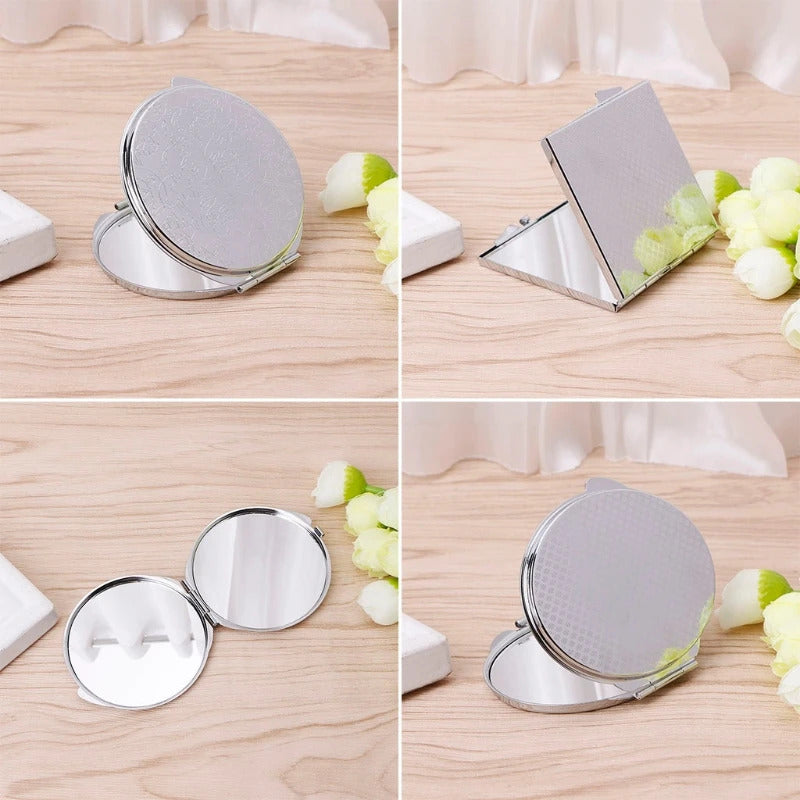 TSHOU854 Portable Hand Pocket Various Shapes Double Folded-Side Stainless Steel Mirror Jy20 21 Dropshipping