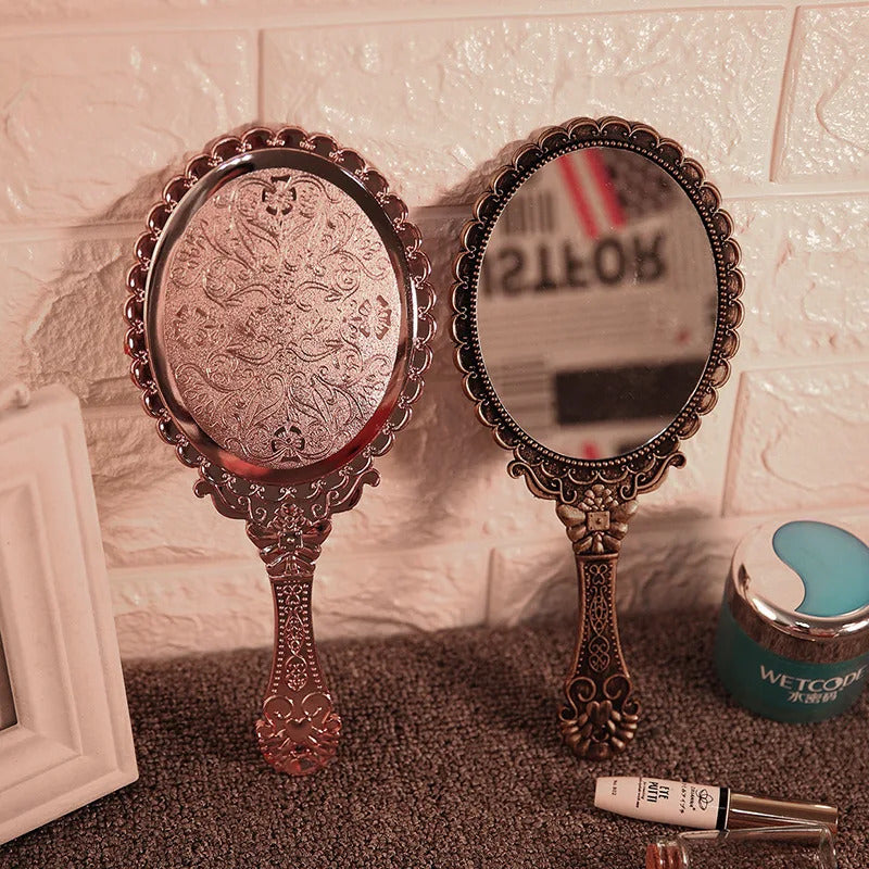 DSHOU178 Hand Mirrors Makeup European Rectangle Hand Hold Cosmetic Mirror with Handle Makeup Mirror