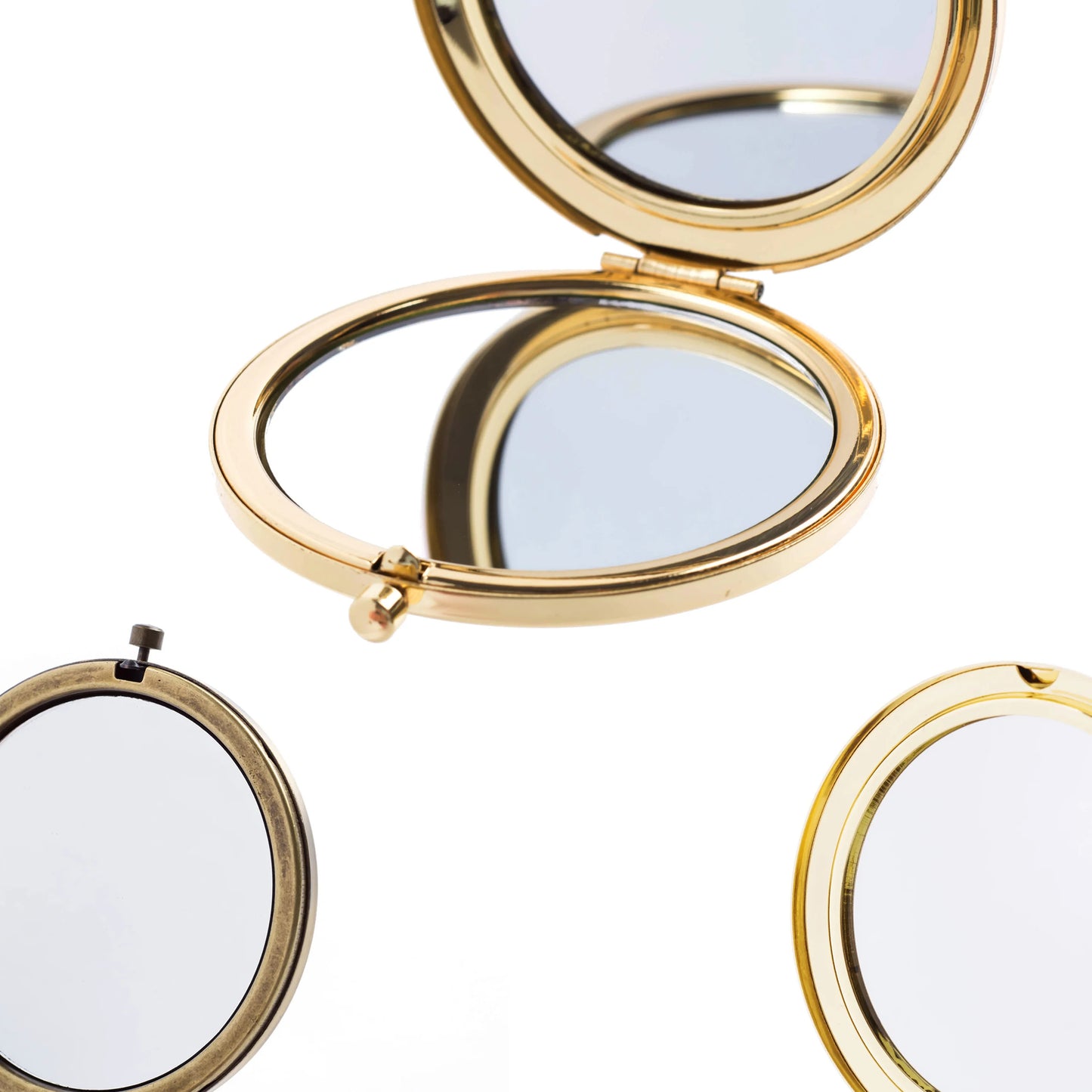 L350 Mini Makeup Mirrors 57.1mm Blank Round Metal Compact Mirror Portable Cosmetic Pocket Mirror For Girl's Women Beauty