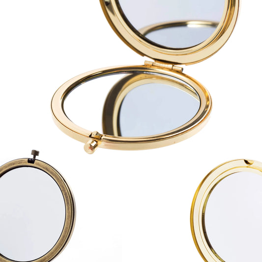 L350 Mini Makeup Mirrors 57.1mm Blank Round Metal Compact Mirror Portable Cosmetic Pocket Mirror For Girl's Women Beauty