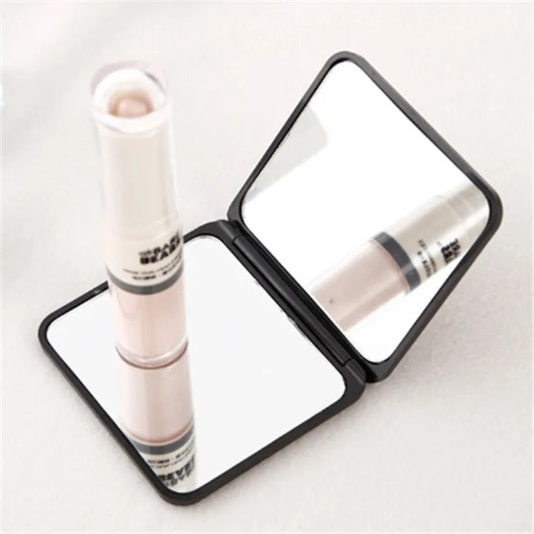 TSHOU1059  Mini Square Makeup Mirror Portable Hand Mirror Double-sided Makeup Vanity Mirror Foldable Compact Mirror Pocket Cosmetic