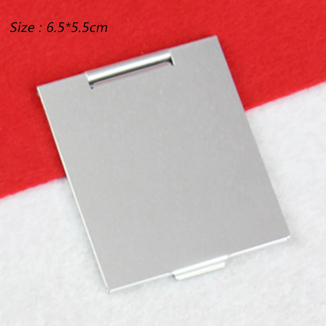 L110 Rectangle Aluminium Alloy Cover Silver Ultra-thin Foldable Makeup Mirror 1 PC Unbreakable Pocket Cosmetic Mirror