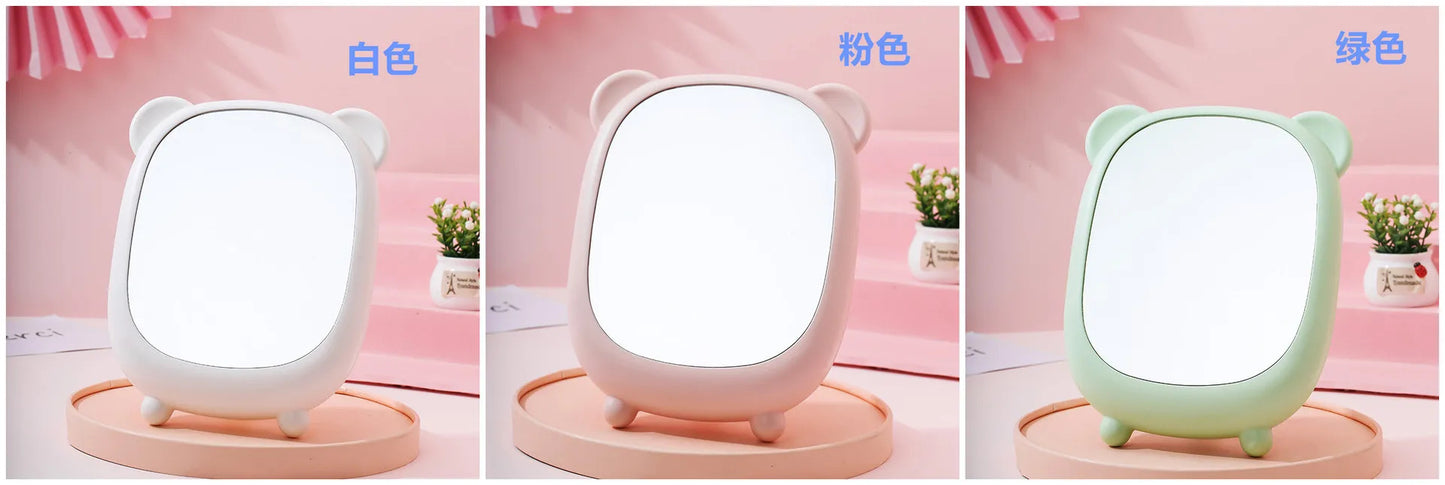 L226 Cute Round Mirror Table Makeup Mirror Hanging Dressing Decorative Mirrors Home Decor Bathroom Supplies Table Mirror Folding