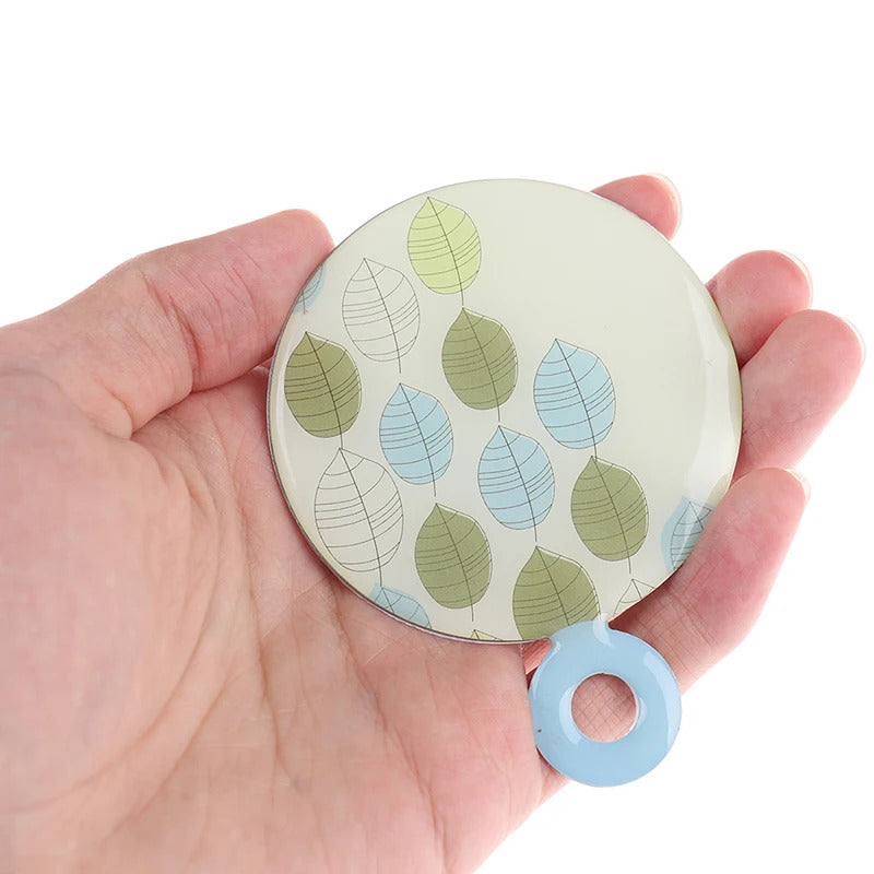 CX702 Portable Mini Unbreakable Makeup Mirror Card Shatter Proof Card Style Pocket Cosmetic Mirror PU Leather Cover Stainless
