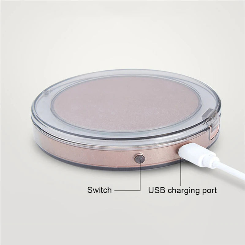 L125 Light Mini Makeup Mirror 3 Times Magnifying Glass Travel Portable Induction Lighting Makeup Mirror  Touch Lighting