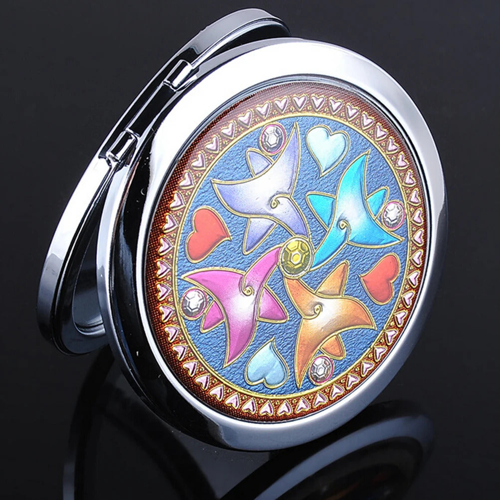 L492 New Women Mini Beauty Pocket Mirror Portable Double Sides Cosmetic Makeup Mirrors Normal Magnifying