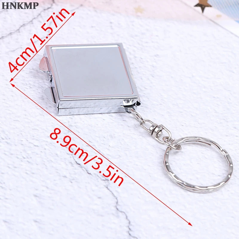 TSHOU694 Makeup Cosmetic Folding Portable Compact Pocket Makeup Mirror Lady Mini Personalised Key Ring Keychain