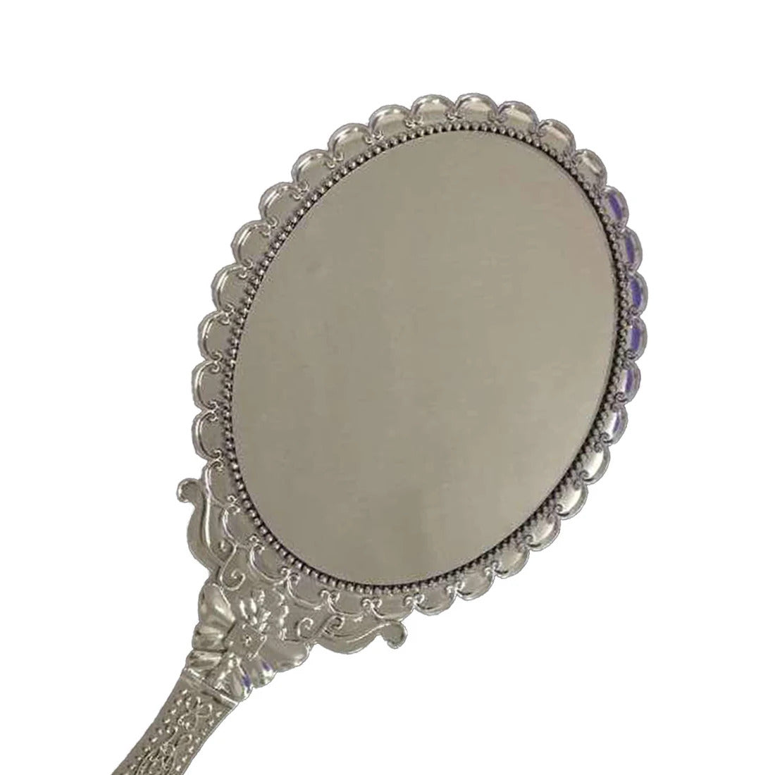 cshou389  hot European Style Vintage Handheld Roses Mirror Princess Women Girls Oval Vanity Makeup Cosmetic Tool with Anti-Slip