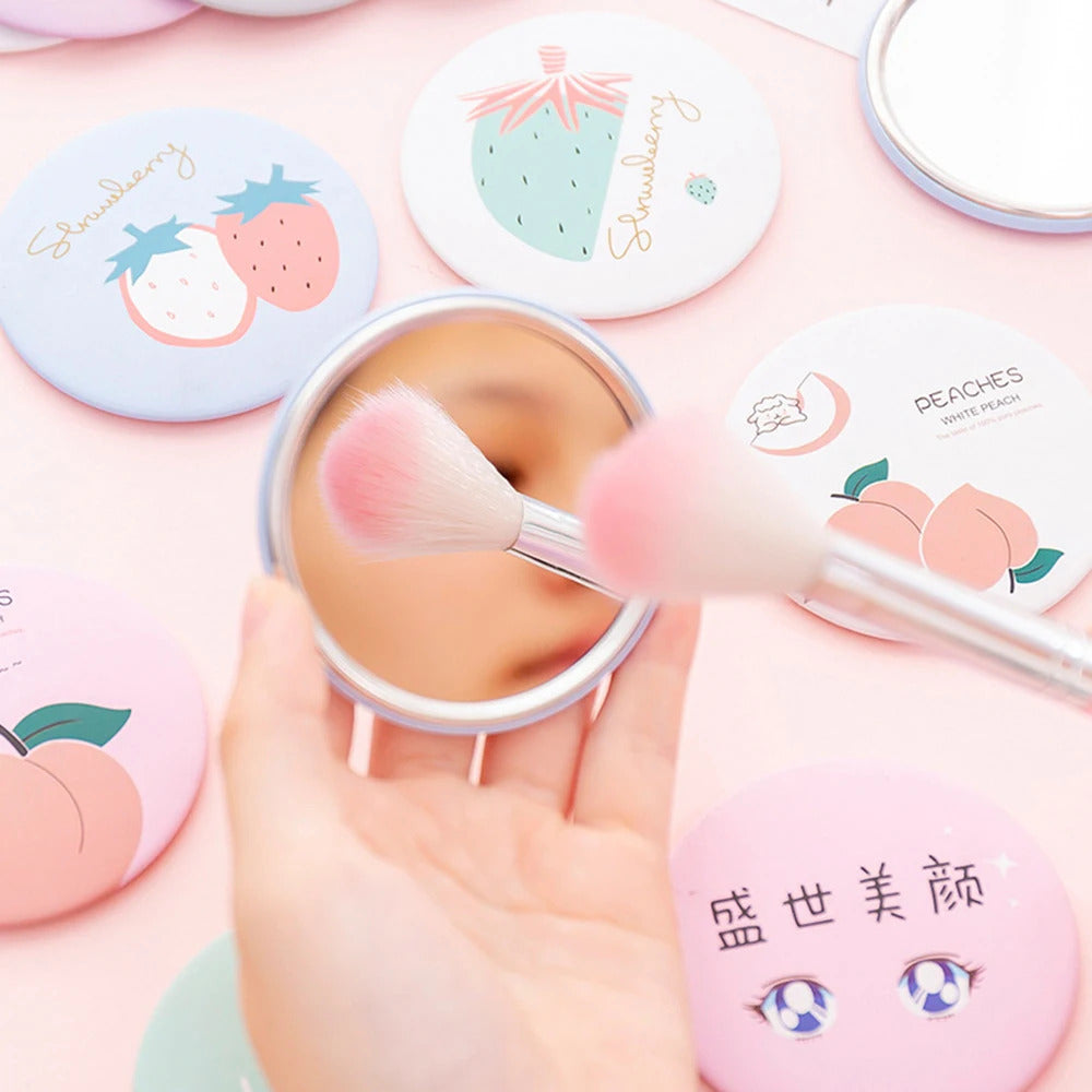 L454  Makeup Mirror Portable Hand Mini Make Up Mirror Travel Round Pocket Cosmetic Mirror Portable Beauty Makeup Tools