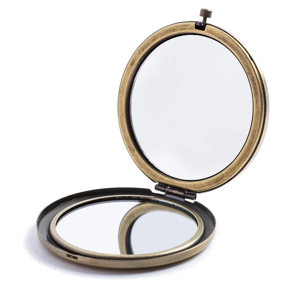 FEN70 Mini Makeup Mirrors 57.1mm Blank Round Metal Compact Mirror Portable Cosmetic Pocket Mirror Girl's Gift Women Beauty