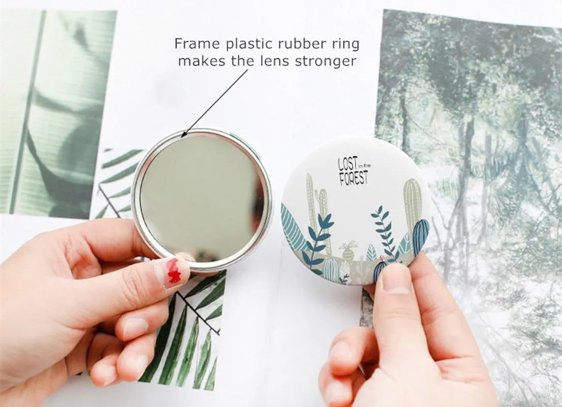 CX263 Makeup Mirror Portable Hand Mini Make Up Mirror Travel Round Pocket Cosmetic Mirror Portable Beauty Makeup Accessories