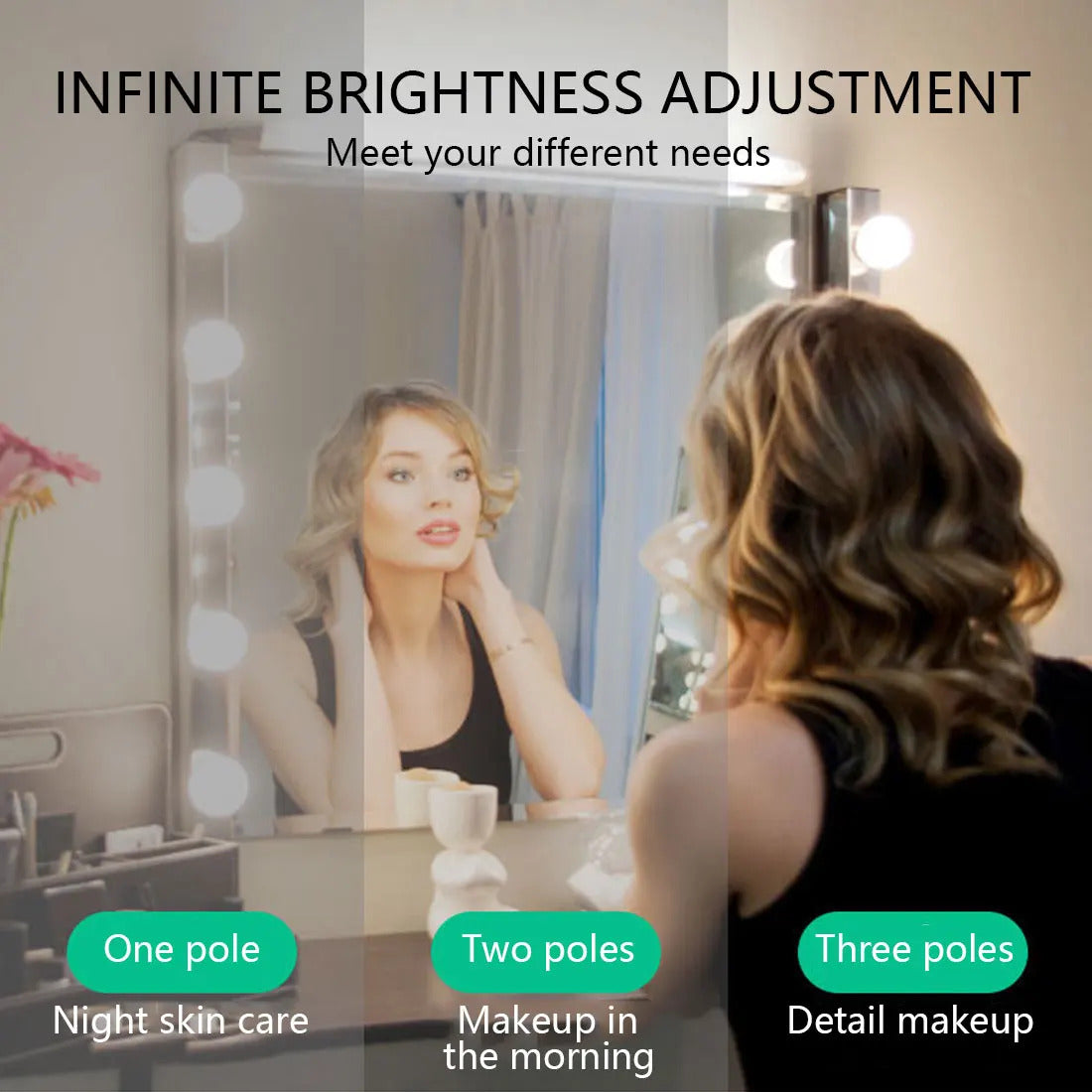 TSHOU280 Led Makeup Mirror Lamp Bulbs Decoration  6 10 14Bulbs Kit Bulb Hollywood Vanity Lights Touch Control for Dressing Table