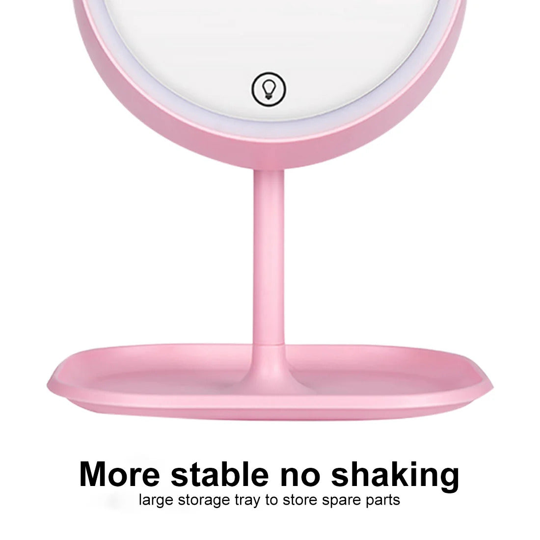 TSHOU511 cat Ear Makeup Mirror With LED Adjustable Light Touch Screen USB LED Make Up Mirror Desk Vanity Cosmetic Storage Mirror