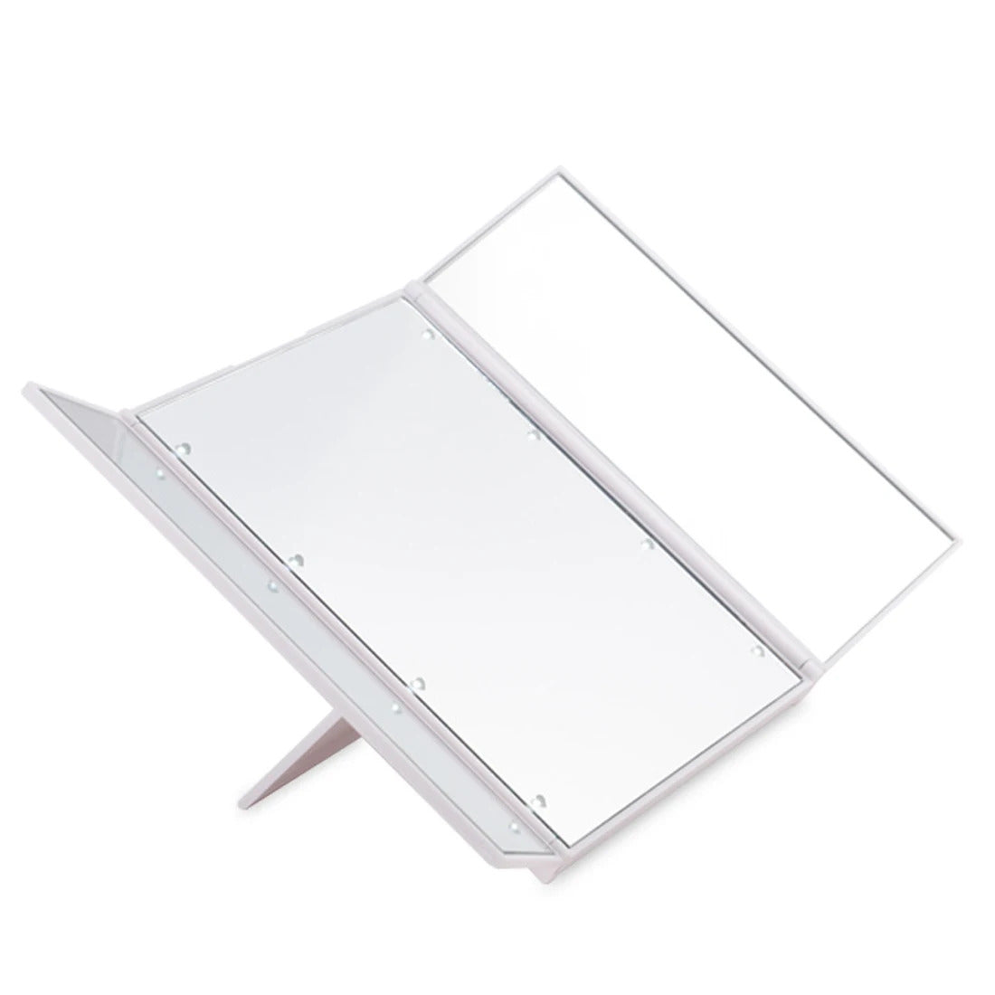 TSHOU1156  Folding LED light luminous mirror three fold  princess  three desktop vanity mirror magnifying glass