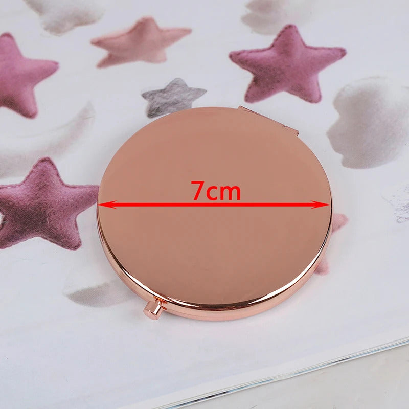 TSHOU715 Portable Double Side Mirro Fashion Women Ladies Make Up Mirror Cosmetic Folding Compact Pocket With Makeup Tool