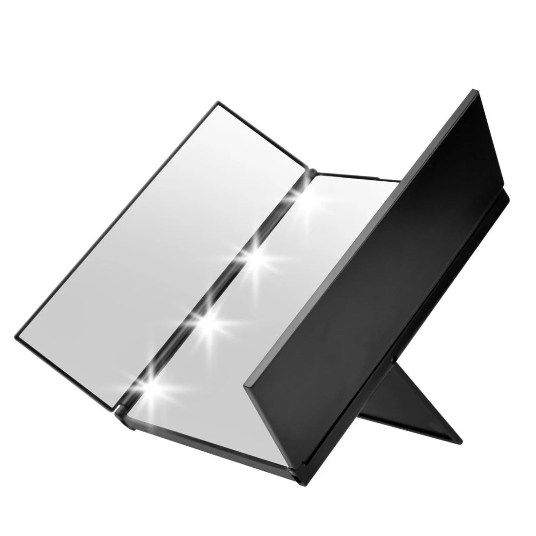 TSHOU1156  Folding LED light luminous mirror three fold  princess  three desktop vanity mirror magnifying glass