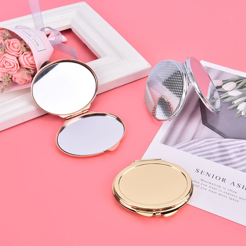 TSHOU1030 Compact Makeup Mirror Cosmetic Magnifying Round Pocket Make Up Mirror for Purse Travel Bag Home Office Mirror