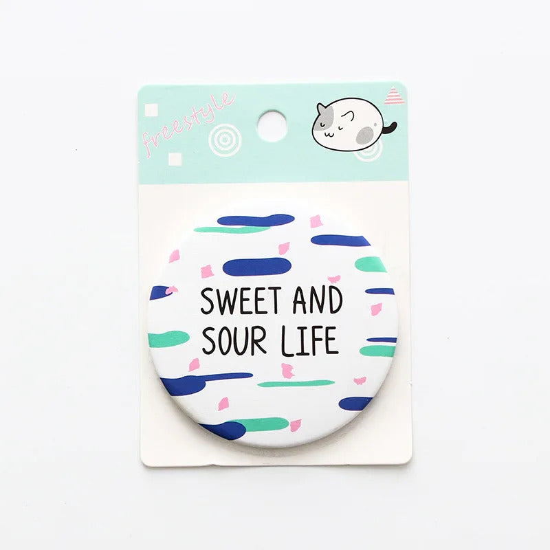 TSHOU922  Cartoon Pocket Mirror Cute Personality Fashion Portable Round Mirror Mini Makeup Mirror Gift Giveaway For Beauty Tools