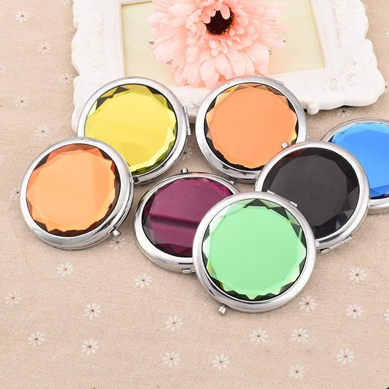 FEN11 Mini Round Makeup Mirror Portable Double-sided Vanity Mirror Cosmetic Mirror Makeup Vanity Foldable Pocket Compact